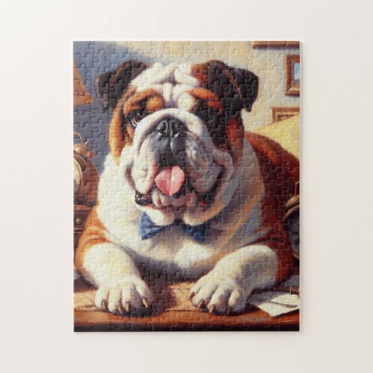 Engelse Bulldog Illustratie Legpuzzel (Verticaal)