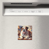  Engelse Bulldog Illustratie Magneet (Insitu (Vaatwasser))