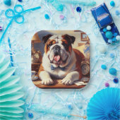 Engelse Bulldog Illustratie Papieren Bordje (Feest)