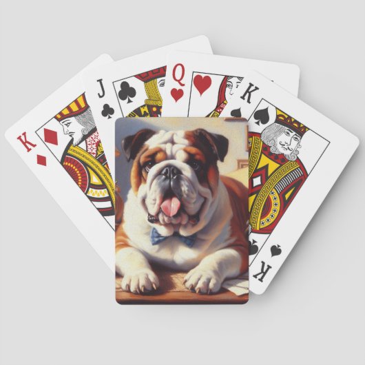  Engelse Bulldog Illustratie Pokerkaarten (Achterkant)