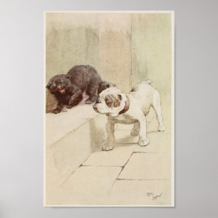  Engelse Bulldog Illustratie Poster