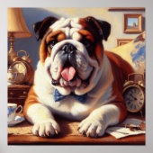  Engelse Bulldog Illustratie Poster (Voorkant)