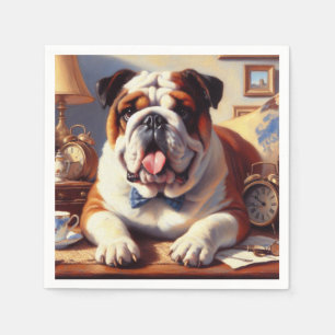 Engelse Bulldog Illustratie Servet