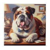  Engelse Bulldog Illustratie Tegeltje (Voorkant)