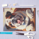  Engelse Bulldog Illustratie Tissuepapier (Craft)