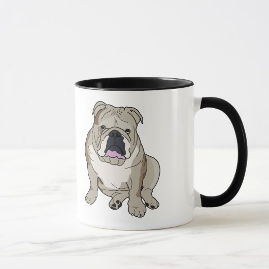 Engelse Bulldog Illustration on Coffee Mok (Rechts)