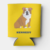 Engelse Bulldog Illustration Personalized Blikjeskoeler (Voorkant)