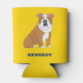 Engelse Bulldog Illustration Personalized Blikjeskoeler (Achterkant)