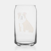 Engelse Bulldog Illustration Personalized Blikvorm Glas (Achterkant)