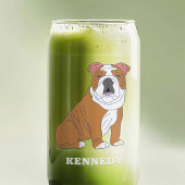 Engelse Bulldog Illustration Personalized Blikvorm Glas