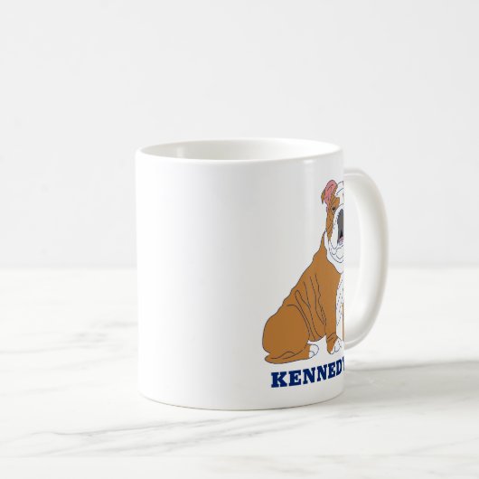 Engelse Bulldog Illustration Personalized Koffiemok (Voorkant rechts)