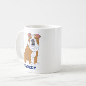 Engelse Bulldog Illustration Personalized Koffiemok (Voorkant links)