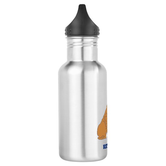 Engelse Bulldog Illustration Personalized Waterfles (Links)