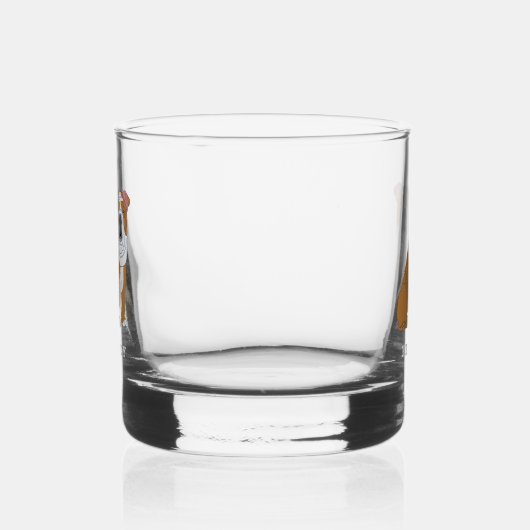 Engelse Bulldog Illustration Personalized Whisky Glas (Links)