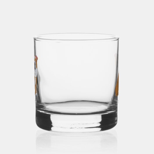 Engelse Bulldog Illustration Personalized Whisky Glas (Rechts)
