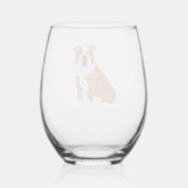 Engelse Bulldog Illustration Personalized Wijnglas Zonder Voet (Achterkant)