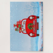 Engelse Bulldog In Auto Met Kerstman Legpuzzel (Verticaal)
