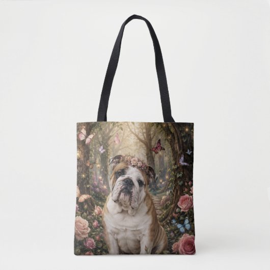 ENGELSE BULLDOG IN BETOVERD BOS TOTE BAG (Voorkant)