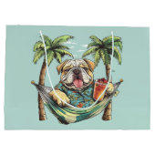 Engelse Bulldog in Hawaiaanse Top Groot Cadeauzakje (Achterkant)