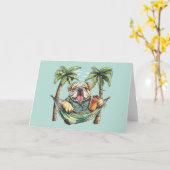 Engelse Bulldog in Hawaiaanse Top Kaart (Gele Bloem)