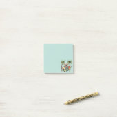Engelse Bulldog in Hawaiaanse Top Post-it® Notes (Op bureau)