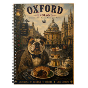 Engelse Bulldog in Oxford Vintage Reis Kunst Notitieboek