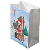 Engelse Bulldog in snow-kersthondenhuis Medium Cadeauzakje (Achterkant Gekanteld)
