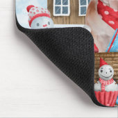 Engelse Bulldog in snow-kersthondenhuis Muismat (Hoek)