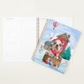 Engelse Bulldog in snow-kersthondenhuis Planner (Display)