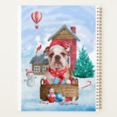Engelse Bulldog in snow-kersthondenhuis Planner (Achterkant)