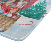 Engelse Bulldog in snow-kersthondenhuis Snijplank (Hoek)