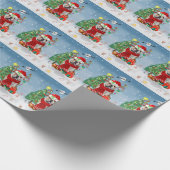 Engelse Bulldog in Snow met kerstcadeaus Cadeaupapier (Hoek)