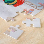Engelse Bulldog in Snow met kerstcadeaus Legpuzzel (Zijkant)