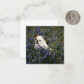 Engelse Bulldog in Texas Bluebonnets Note Card Notitiekaartje (Voorkant / Achterkant in situ)