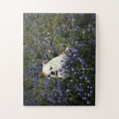 Engelse Bulldog in Texas Bluebonnets Puzzle Legpuzzel (Verticaal)