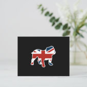 Engelse Bulldog in Union Jack Flag Briefkaart (Staand voorkant)
