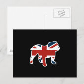 Engelse Bulldog in Union Jack Flag Briefkaart (Voorkant / Achterkant)