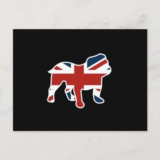 Engelse Bulldog in Union Jack Flag Briefkaart (Voorkant)