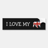 Engelse Bulldog in Union Jack Flag Bumpersticker (Voorkant)