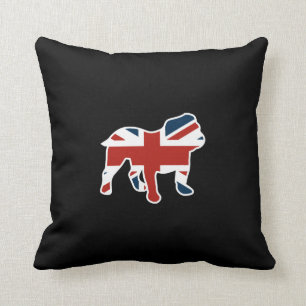Engelse Bulldog in Union Jack Flag Kussen