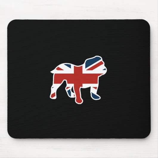 Engelse Bulldog in Union Jack Flag Muismat (Voorkant)