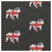 Engelse Bulldog in Union Jack Flag Stof (Close Up)