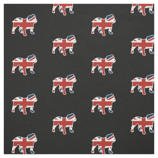 Engelse Bulldog in Union Jack Flag Stof (Swatch)
