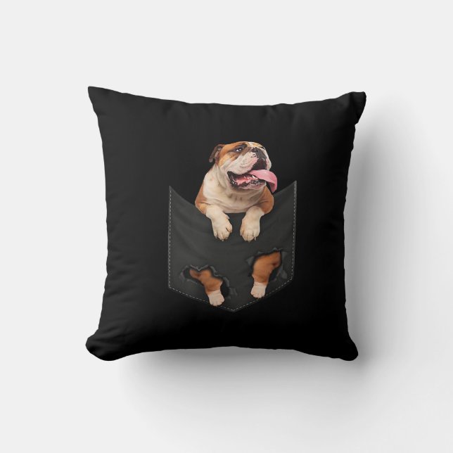 Engelse Bulldog in Your Pocket Dogs Lovers Kussen (Voorkant)