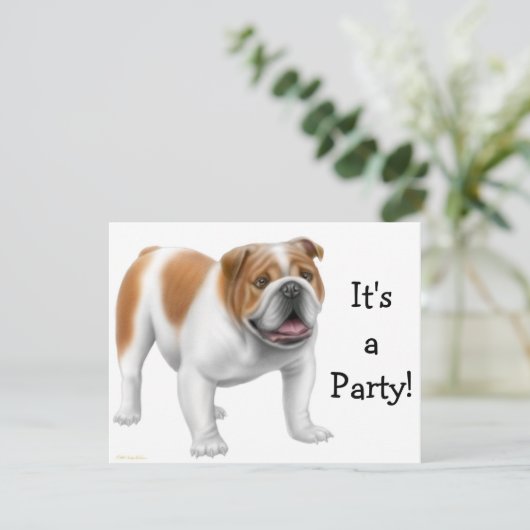 Engelse bulldog Invitation Kaart (Staand voorkant)