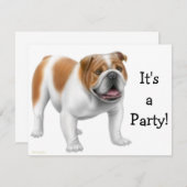Engelse bulldog Invitation Kaart (Voorkant / Achterkant)