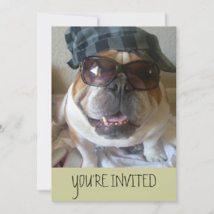 Engelse Bulldog Invitations Birthday/Any Kaart