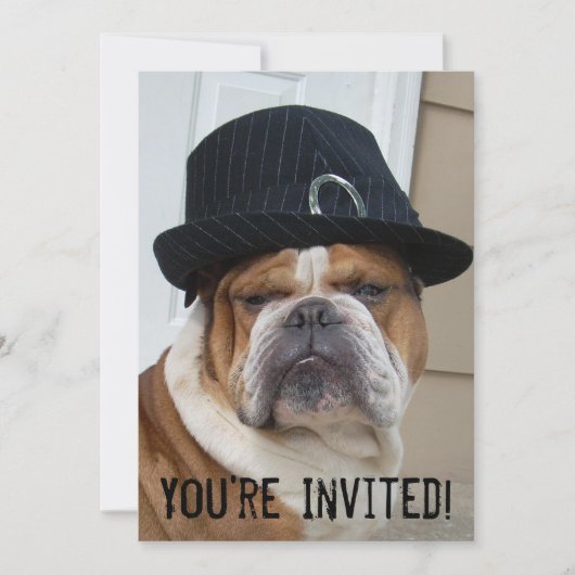 Engelse Bulldog Invitations Birthday/Any Occasion Kaart (Voorkant)