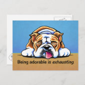 Engelse Bulldog is Schattig off-Leash Art™ Briefkaart (Voorkant / Achterkant)