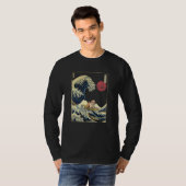 Engelse Bulldog Japans Kanagawa Wave Surf Dog T-shirt (Voorkant volledig)